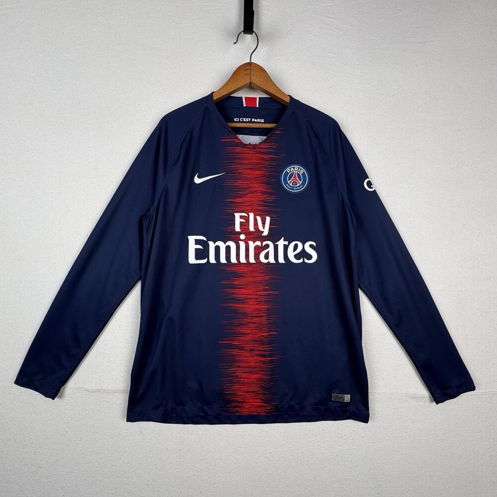 Nike Paris Saint Germain 2018 2029 Home Shirt Jersey Long Sleeve Men’s Large‎